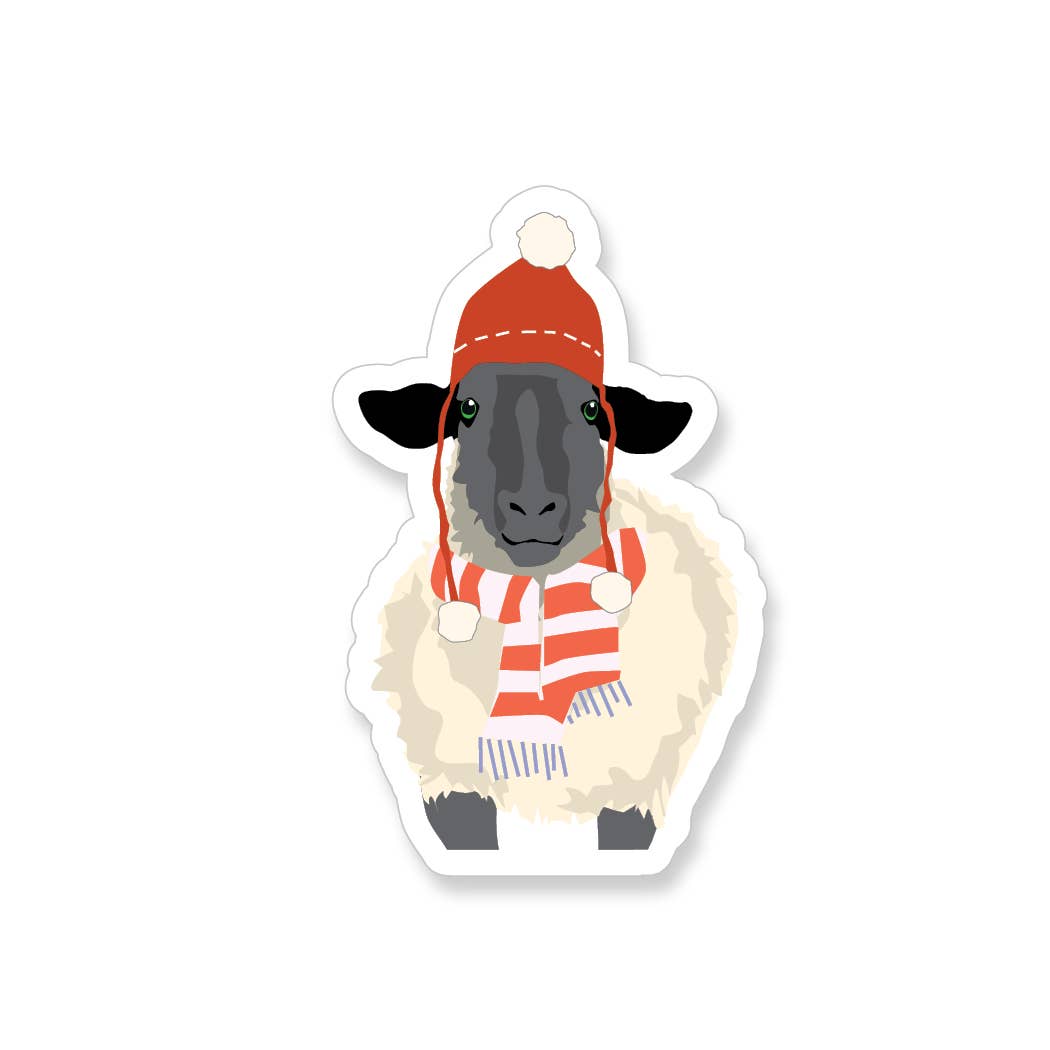 Winter Sheep Vinyl Sticker - YarnCom